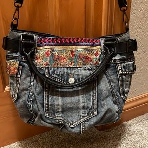 Desigual Embroidered Jean purse